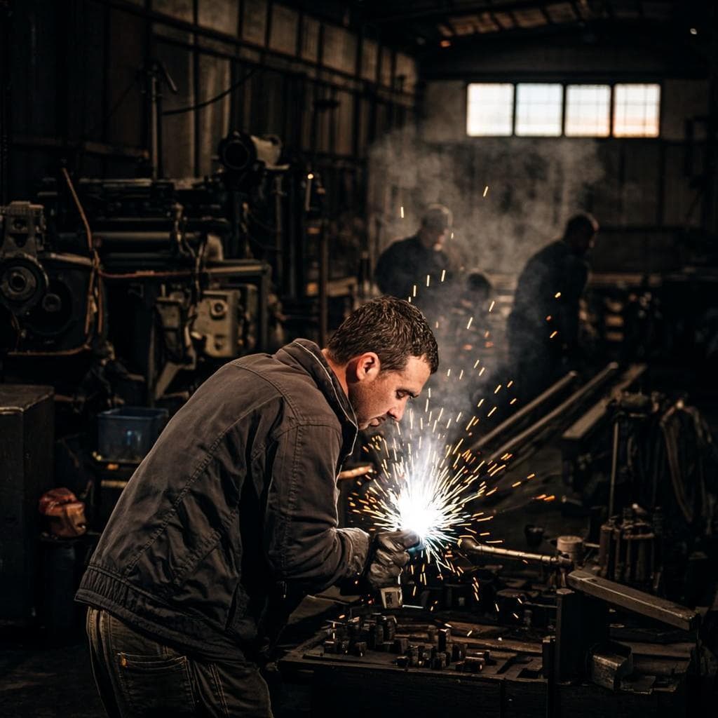 Herrería profesional en Cuautitlán - Soldador trabajando en portón de metal